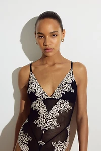 Padded-Cup Lace Bodysuit