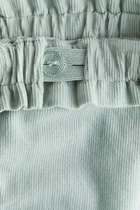 Ruffle-Trimmed Corduroy Pants