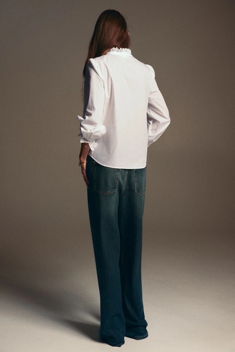 Pintucked Cotton Blouse