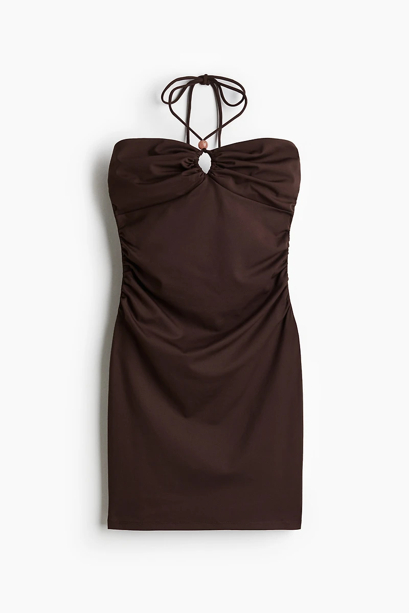 Ruched Halterneck Dress