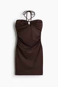 Ruched Halterneck Dress
