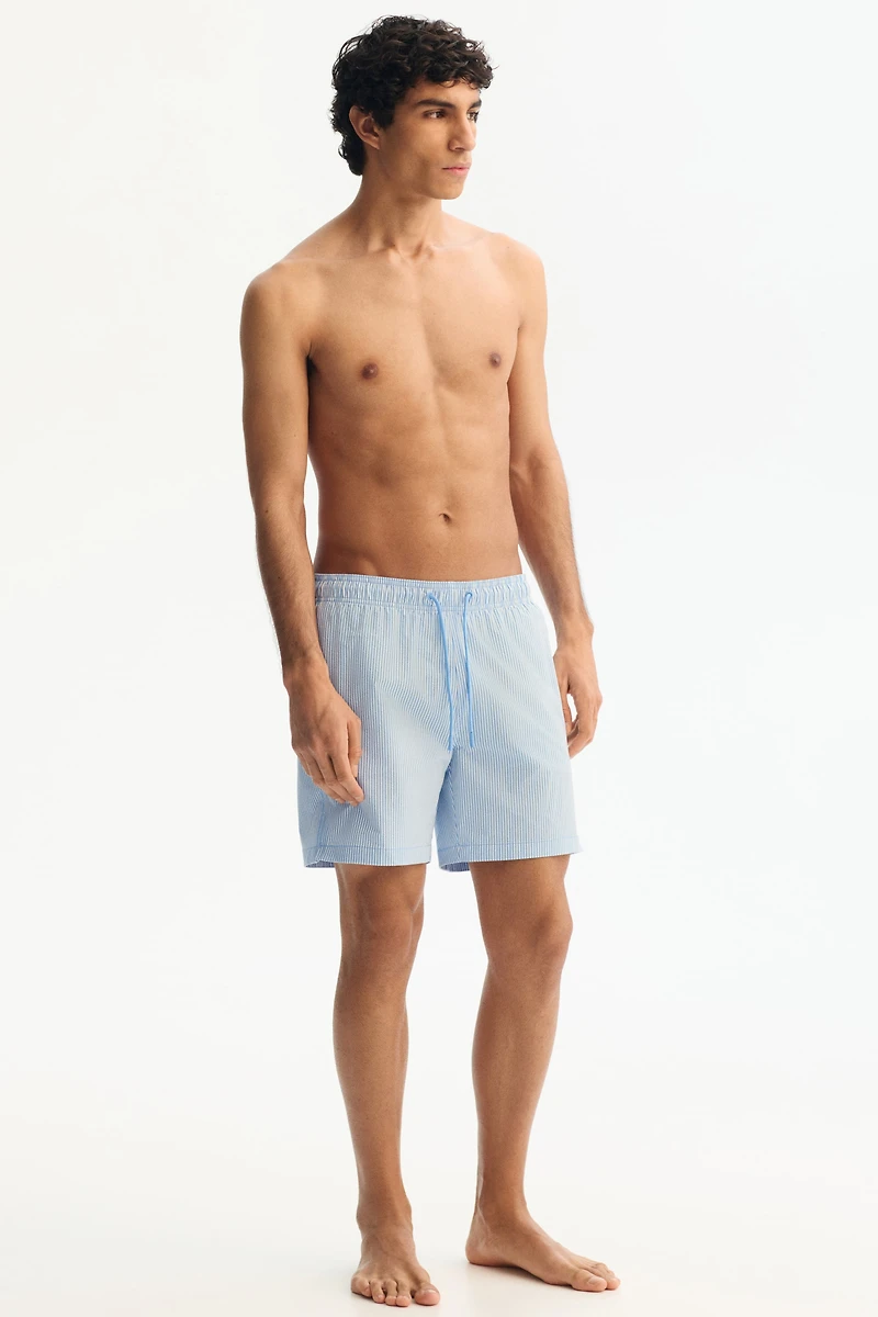 Short de bain en crépon coton