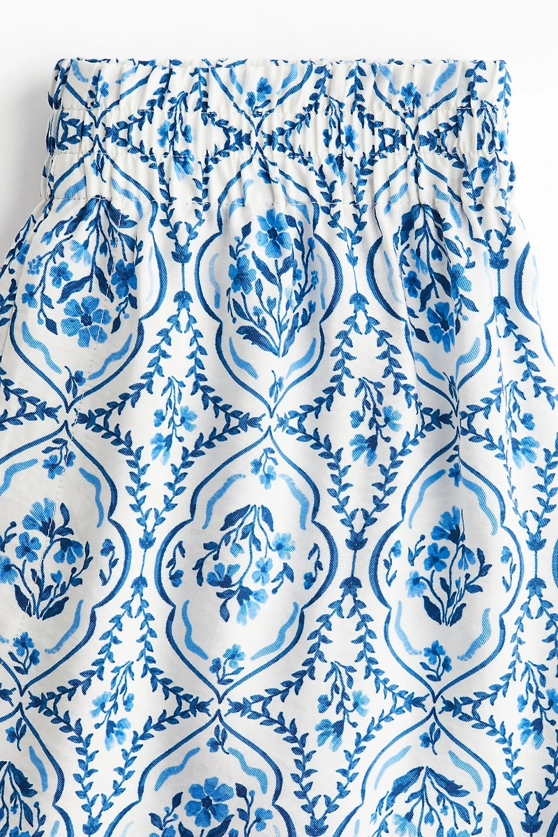 Short en sergé avec taille élastique