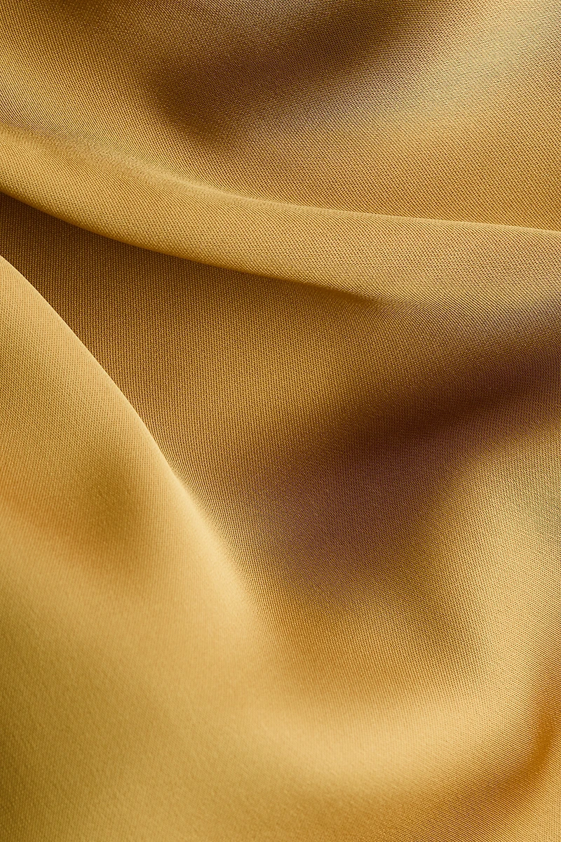 Shawl-Detail Satin Blouse