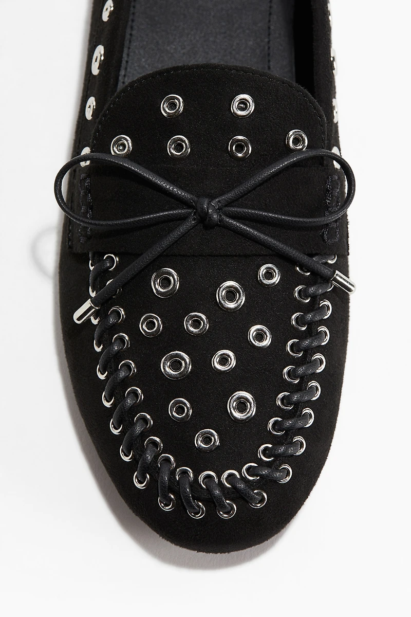 Grommet-Embellished Loafers