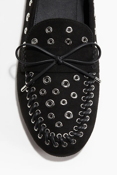 Grommet-Embellished Loafers