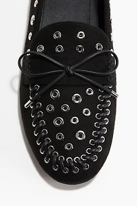 Grommet-Embellished Loafers