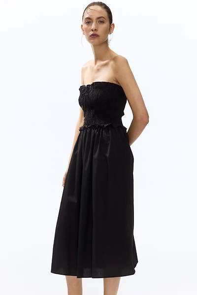 Smocked-Bodice Bandeau Dress