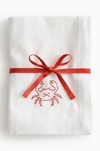 4-Pack Embroidered-Detail Linen-blend Napkins