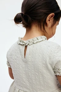 Ruffle-Trimmed Jacquard-Jersey Dress