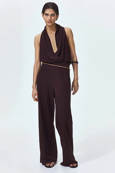 Wide-Leg Pull-On Pants