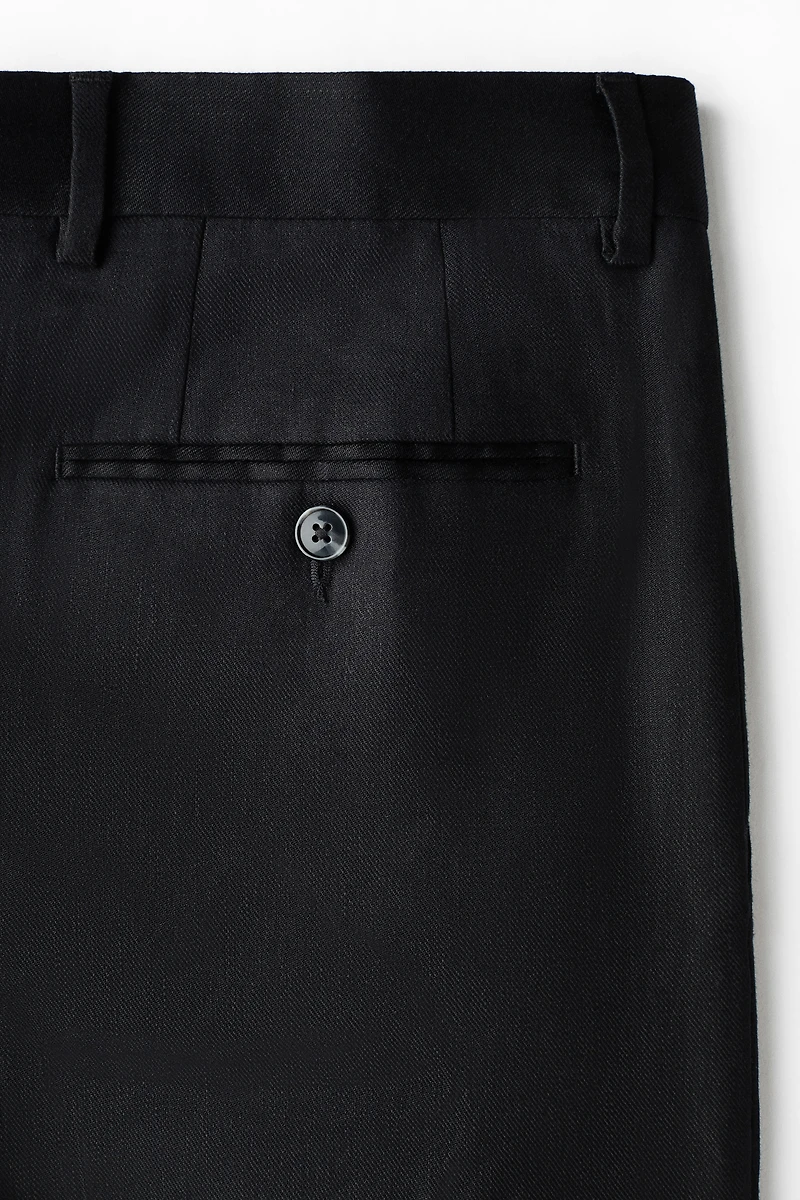 Relaxed-Fit Tailored Linen-Blend Pants