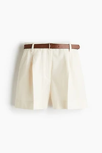 Belted Twill Shorts