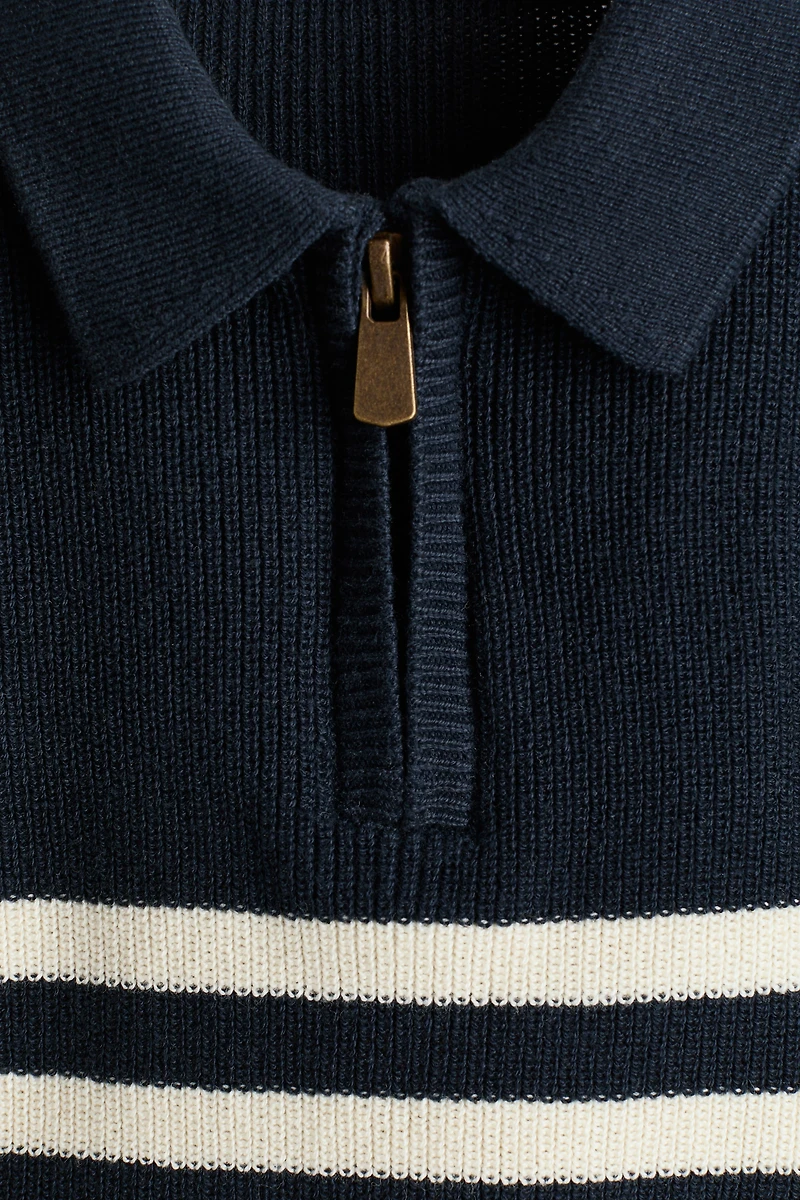 Chandail d’aspect polo en tricot de coton