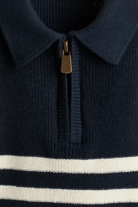 Chandail d’aspect polo en tricot de coton