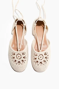 Crochet-Look Ballet Flats