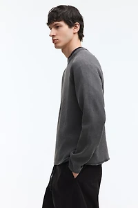 T-shirt gaufré classique avec manches longues