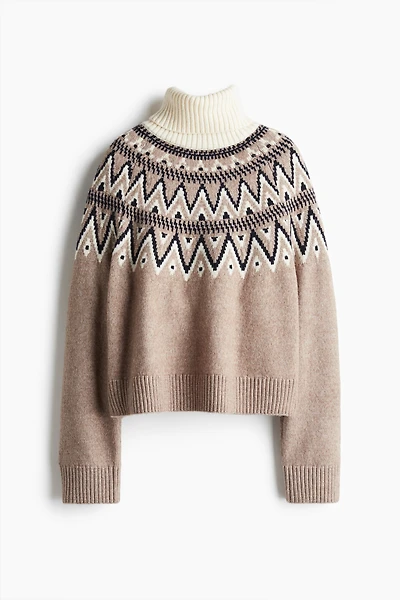 Jacquard-Knit Turtleneck Sweater