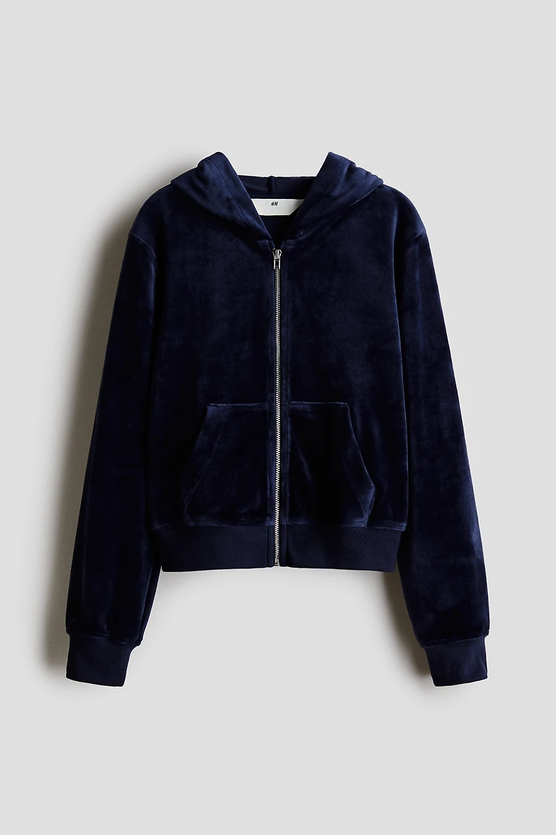 Velour Hooded Jacket