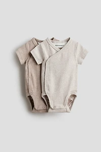 2-Pack Ribbed Wrapover Bodysuits
