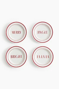4-Pack Small Porcelain Plates