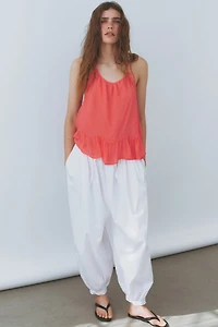 Ruffle-Trimmed Halterneck Top