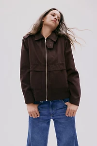 Twill Jacket with Collar