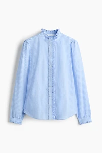 Ruffle-Trimmed Poplin Blouse