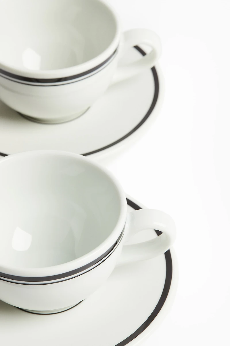 Lot de 2 tasses à cappuccino avec soucoupes