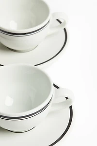 Lot de 2 tasses à cappuccino avec soucoupes