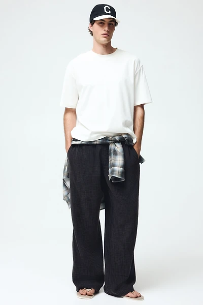 Pantalon ample en mousseline de coton