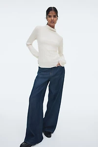 Ribbed Mock Turtleneck Top