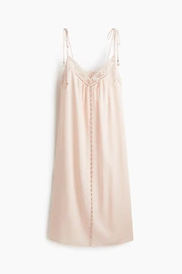 Eyelet-Embroidered Dress with Tie Shoulder Straps