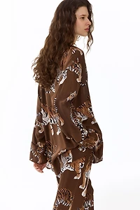 Chemise ample en satin