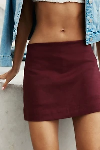 Linen-Blend Mini Skort