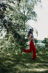 Wide-Leg Drawstring Pants