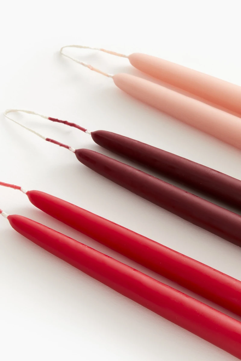 Lot de 6 bougies effilées