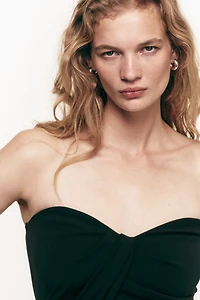 Draped Interlock Bandeau Top