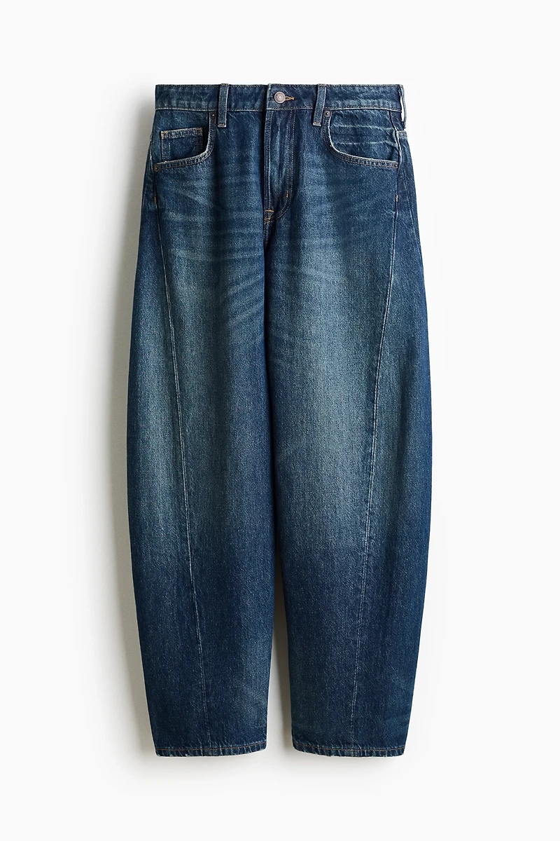 Barrel-Leg Regular-Waist Jeans