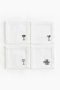 4-Pack Embroidered Coasters