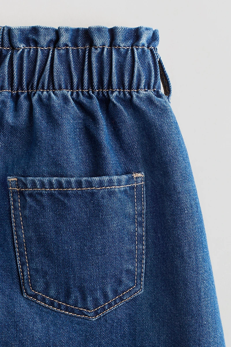 Motif-Detail Denim Skirt