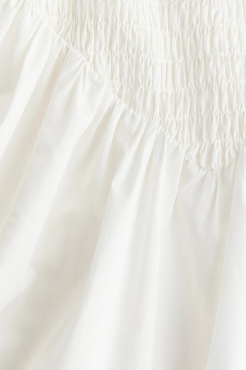 Smocked Dress with Flared Skirt