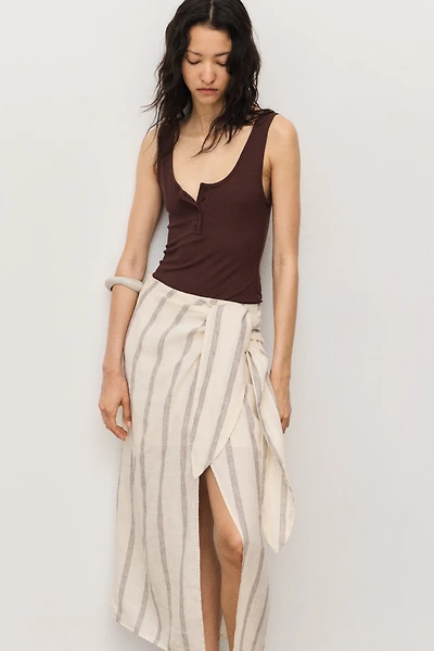 Linen wrap skirt
