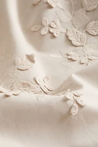 Embroidered-Detail Cotton Pillowcase