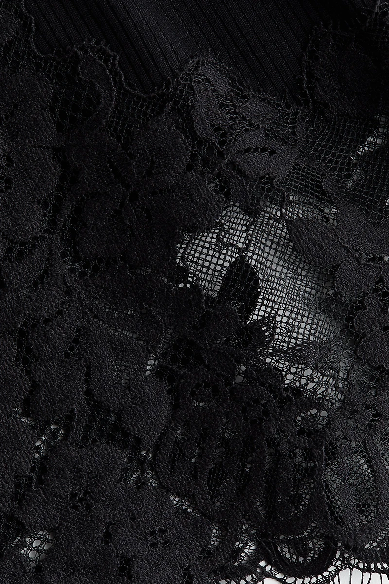 Lace-Trimmed Pajama Pants