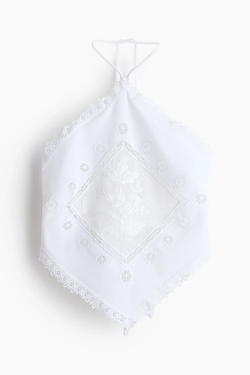 Lace-Detail Halterneck Top