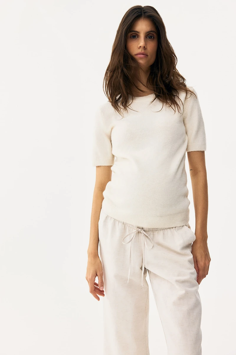 Pantalon MAMA à cordon en lin mélangé