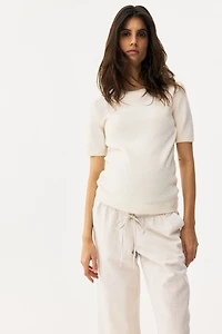 Pantalon MAMA à cordon en lin mélangé