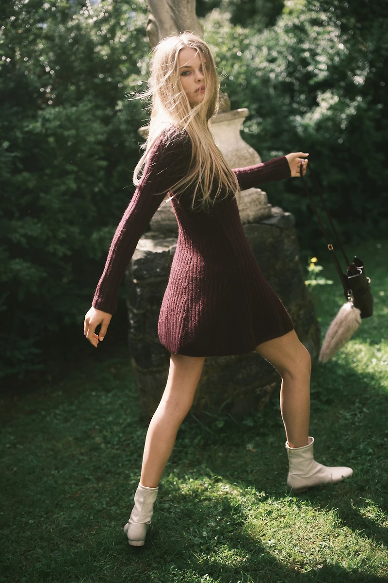 Robe en tricot côtelé