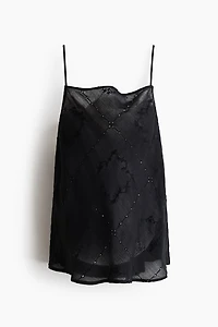 Strappy Top with Eyelet Embroidery